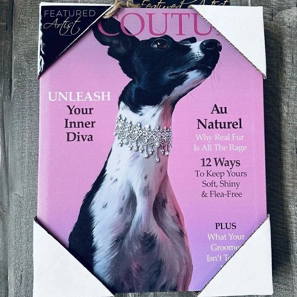 Dog Couture Magazine Cover Canvas Wall Art Decor